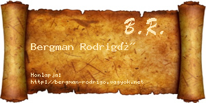 Bergman Rodrigó névjegykártya